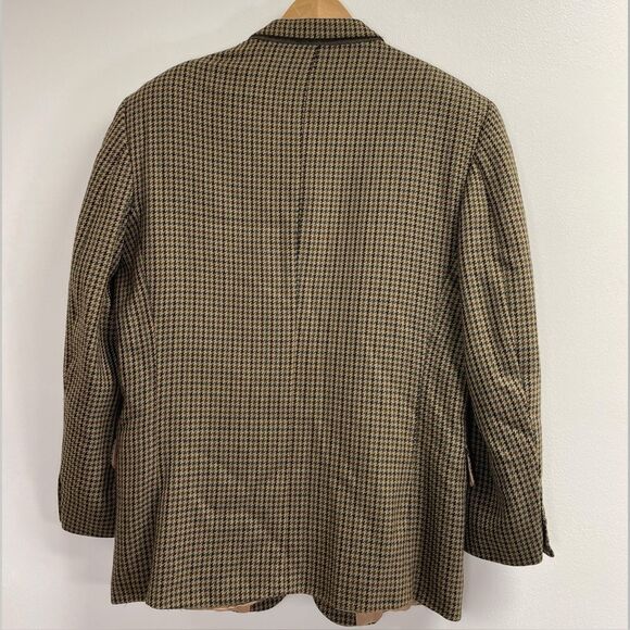 Oscar de la Renta Vintage Oversized blazer 42R. Mens Tweed tan brown houndstooth - Picture 9 of 16